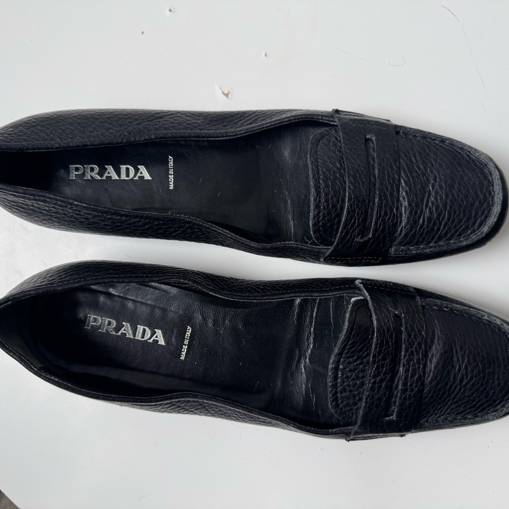 Prada Black Leather Loafers